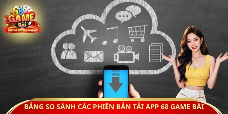 Bảng so sánh các phiên bản để tải app 68 game bài