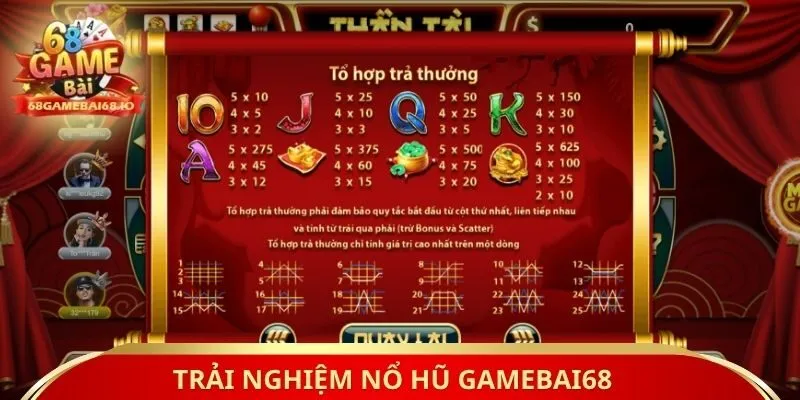Trải nghiệm nổ hũ Gamebai68